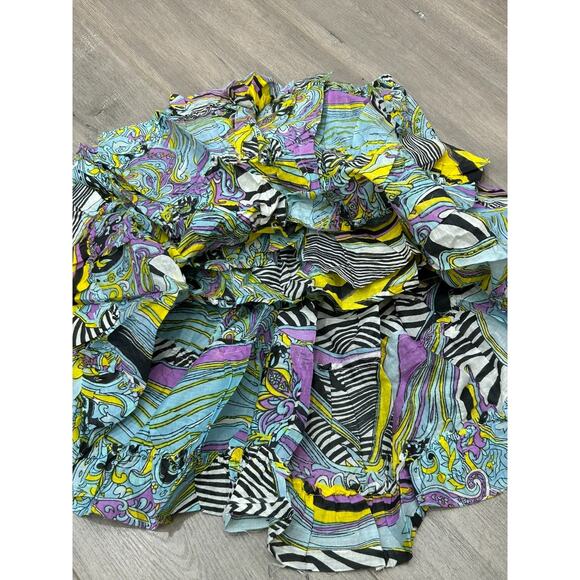 Raj Womens Multicolor Printed Elastic Waist Tiered Midi Skirt Boho One Size NWT - Picture 5 of 7